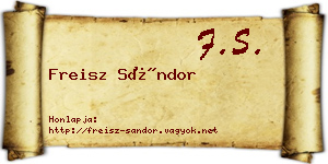 Freisz Sándor névjegykártya